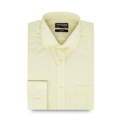 The Collection Light yellow slim fit long sleeve formal shirt